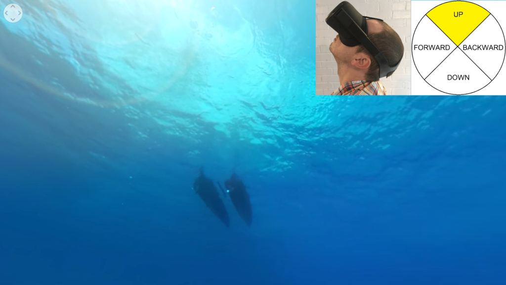 Audio Description: You descend to the ocean floor. The two pontoons of the boat undulate on the surface of the water. Blinding sunlight seems to be spreading like seafoam.