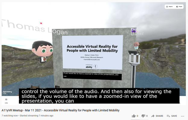 A scene that had both captions displaying and the speaker's head bobbled when he talked.