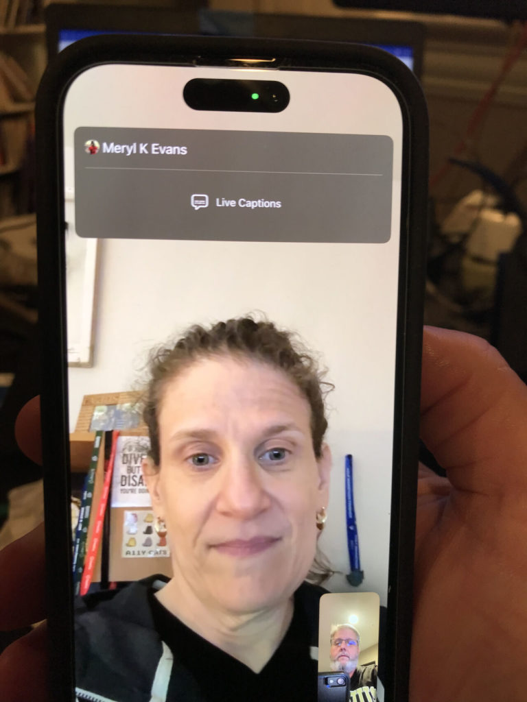 Me on FaceTime with a caption box up top with no captions