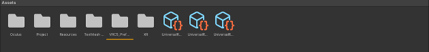 Files and folders present inside the asset folder and asks the user to open VRC_5 prefab folder