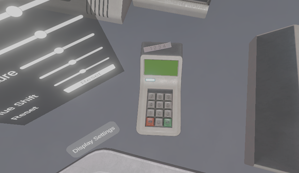 Interface showing calculator with less contrast with its digits barely legible